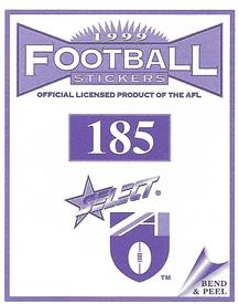 1999 Select AFL Stickers #185 Duncan Kellaway Back